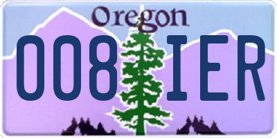 OR license plate 008IER