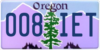 OR license plate 008IET