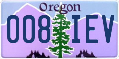 OR license plate 008IEV