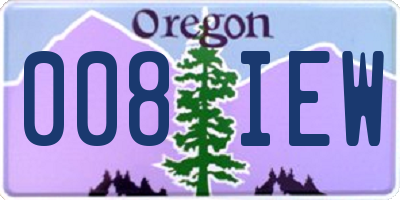 OR license plate 008IEW