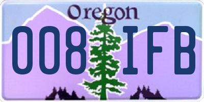 OR license plate 008IFB