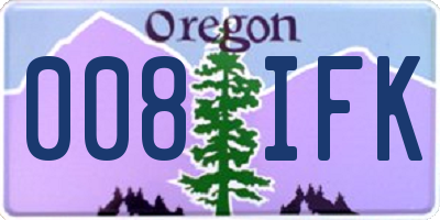 OR license plate 008IFK