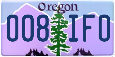 OR license plate 008IFO