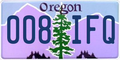 OR license plate 008IFQ