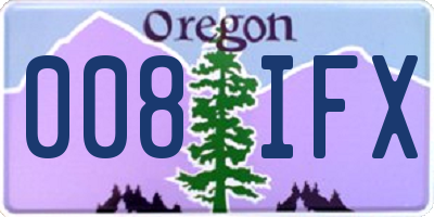 OR license plate 008IFX
