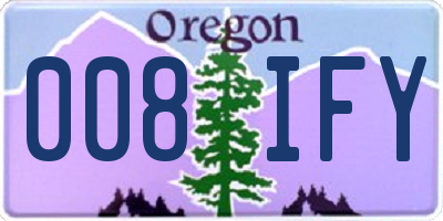 OR license plate 008IFY