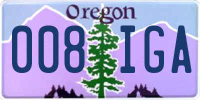OR license plate 008IGA