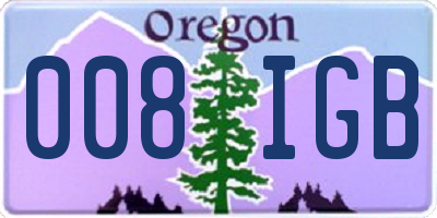 OR license plate 008IGB
