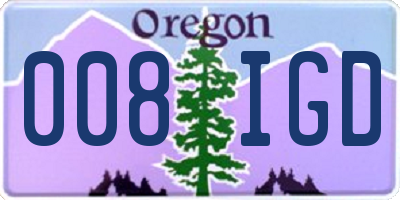 OR license plate 008IGD