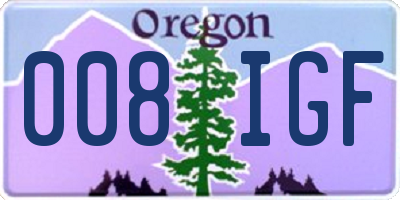 OR license plate 008IGF