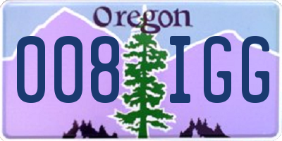 OR license plate 008IGG