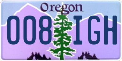OR license plate 008IGH