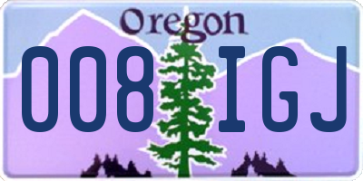 OR license plate 008IGJ