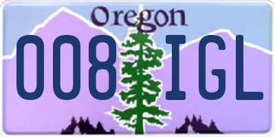 OR license plate 008IGL
