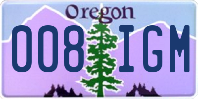 OR license plate 008IGM