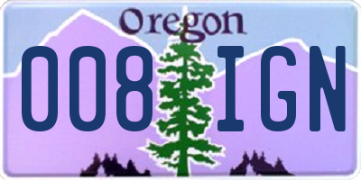 OR license plate 008IGN