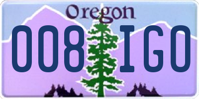 OR license plate 008IGO