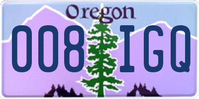 OR license plate 008IGQ