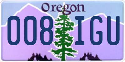 OR license plate 008IGU