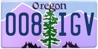 OR license plate 008IGV
