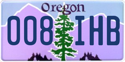 OR license plate 008IHB