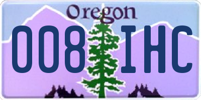 OR license plate 008IHC