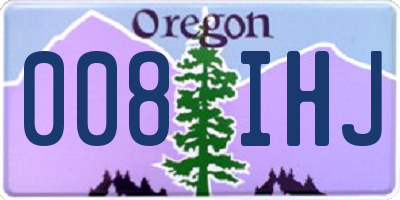 OR license plate 008IHJ