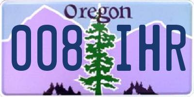 OR license plate 008IHR