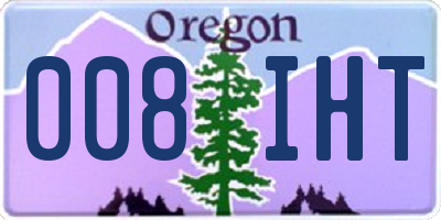 OR license plate 008IHT
