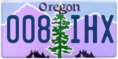 OR license plate 008IHX