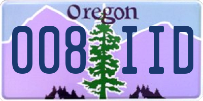 OR license plate 008IID