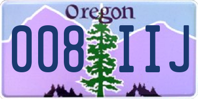 OR license plate 008IIJ