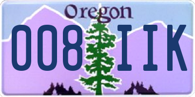 OR license plate 008IIK