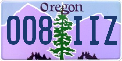 OR license plate 008IIZ
