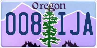 OR license plate 008IJA