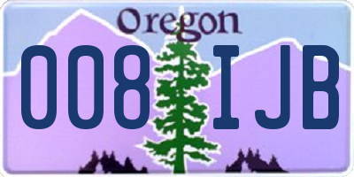 OR license plate 008IJB