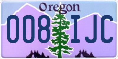 OR license plate 008IJC