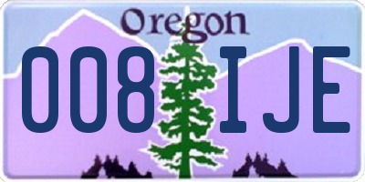 OR license plate 008IJE