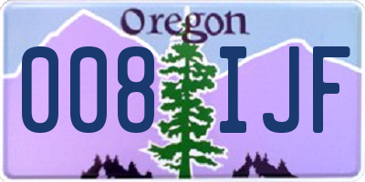 OR license plate 008IJF
