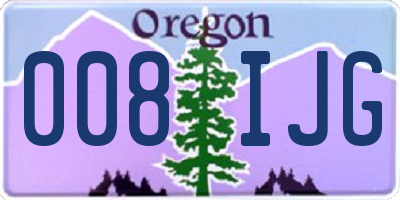 OR license plate 008IJG