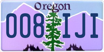 OR license plate 008IJI