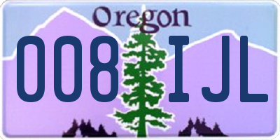 OR license plate 008IJL