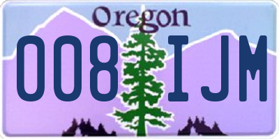 OR license plate 008IJM