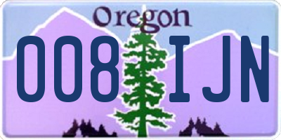OR license plate 008IJN