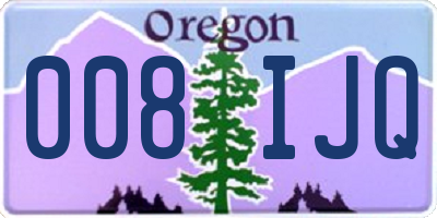 OR license plate 008IJQ