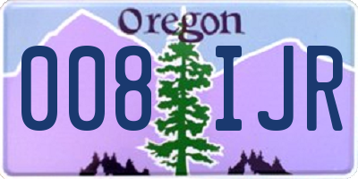 OR license plate 008IJR