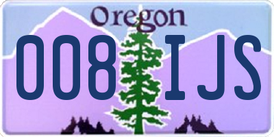 OR license plate 008IJS