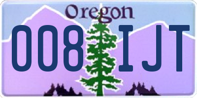 OR license plate 008IJT
