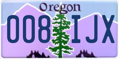 OR license plate 008IJX