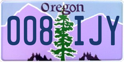 OR license plate 008IJY
